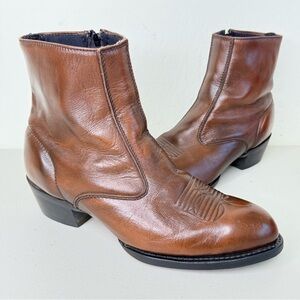 Laredo Fletcher Brown Leather Side Zipper Western Boot PA6671 Men’s Size 11.5 EW